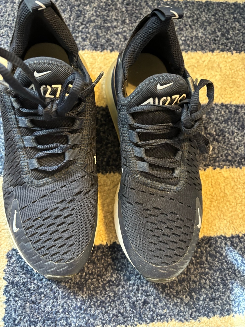 Nike Air270 Girls Navy and White Athletic Sneakers